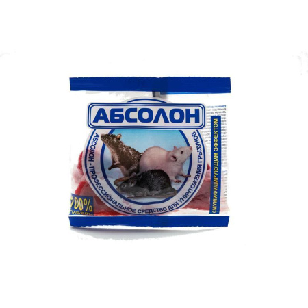 Средство для уничтожения грызунов Абсолон тесто-брикеты 100 г