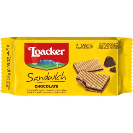 Вафли Loacker шоколад 25 г (25 штук в упаковке)