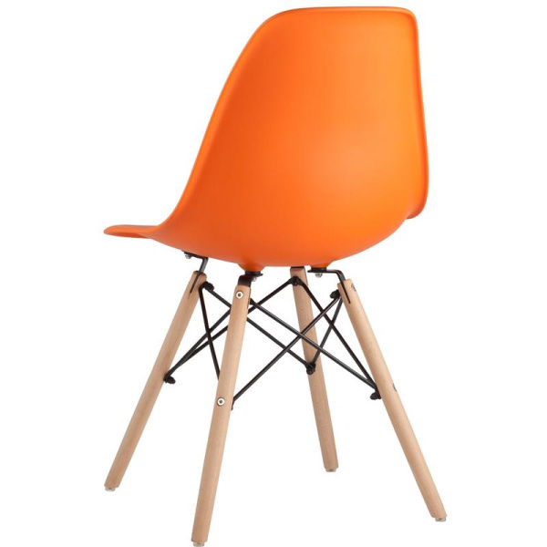 Стул для столовых Eames оранжевый (пластик, металл/дерево)
