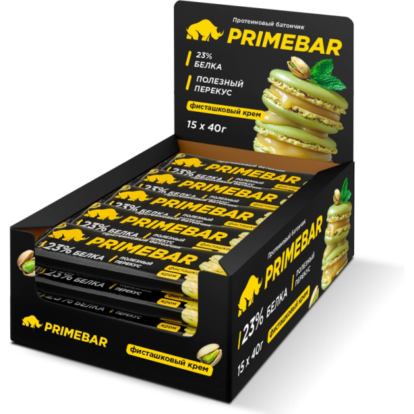 Батончик протеиновый Primebar фисташковый крем (15 батончиков по 40 г)