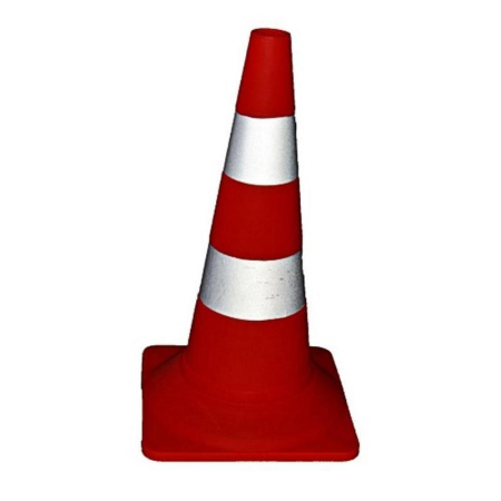 Конус сигнальный с 2-мя светоотражающими полосами, высота 520 мм