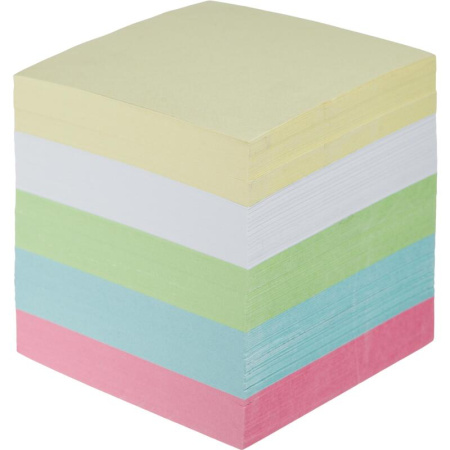 Блок для записей Attache Economy 90х90х90 мм разноцветные проклеенный  (плотность 65 г/кв.м)