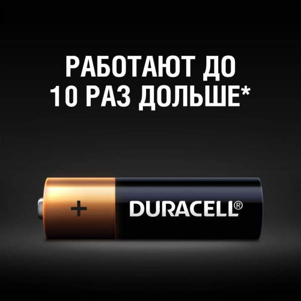 Батарейки Duracell Basic пальчиковые AA LR6 (2 штуки в упаковке)