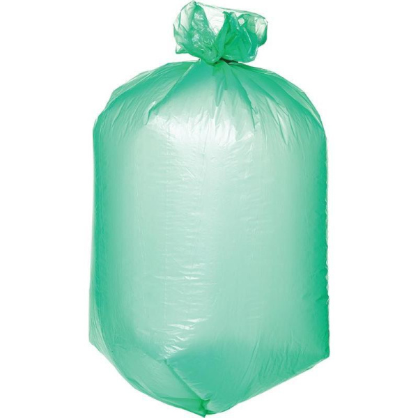 Мешки для мусора на 120 литров зеленые (20 мкм, в рулоне 20 штук, 70x110 см)
