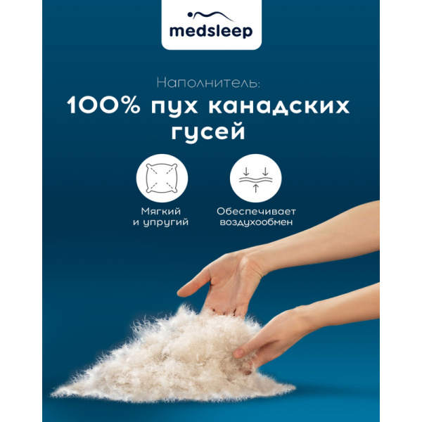 Одеяло евро Medsleep Mayura 200х210 см стеганое с кантом белое