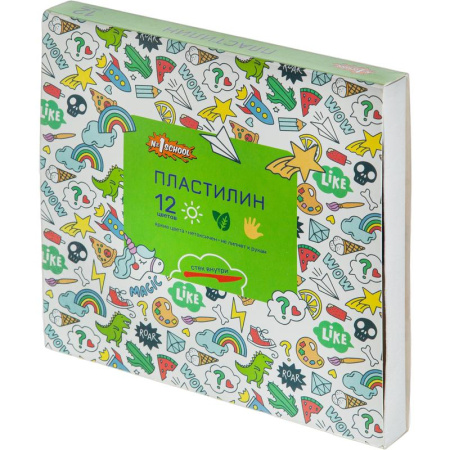Пластилин классический №1 School Отличник 12 цветов 240 г со стеком