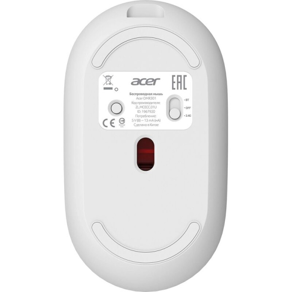 Мышь беспроводная Acer OMR301 белая (ZL.MCECC.01U)