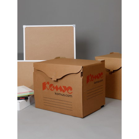 Короб архивный Т24 Комус 331х310х413 мм из гофрокартона