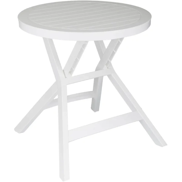Стол пластиковый круглый Domfy Garden Table белый (700х700х720 мм)