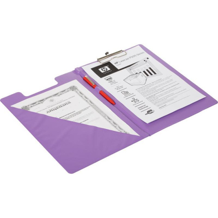 Папка-планшет с зажимом Attache Bright colours A4 сиреневая с выдвижным подвесом
