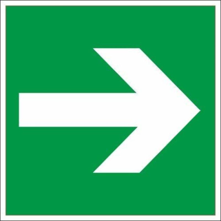 Знак безопасности Направляющая стрелка E02-01 (200х200 мм, пленка ПВХ)