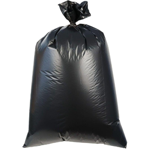 Мешки для мусора на 180 л Элементари черные (ПВД 38 мкм, в рулоне 10  штук, 88х106 см)