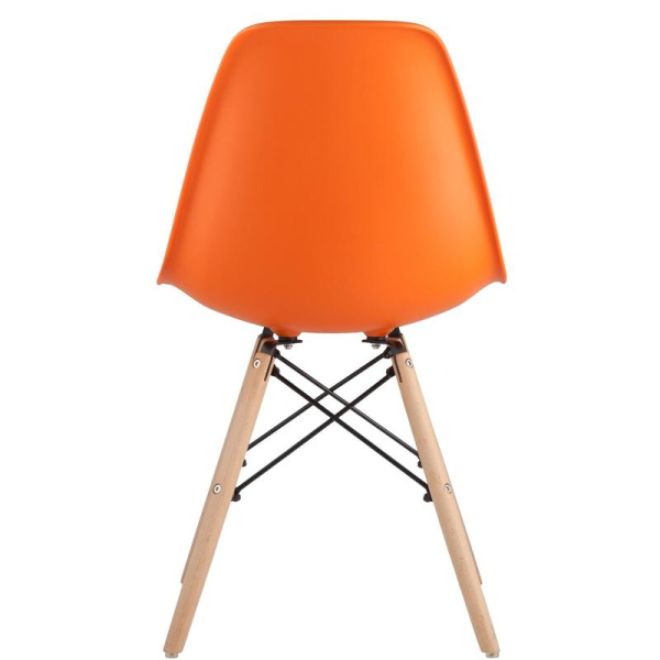 Стул для столовых Eames оранжевый (пластик, металл/дерево)