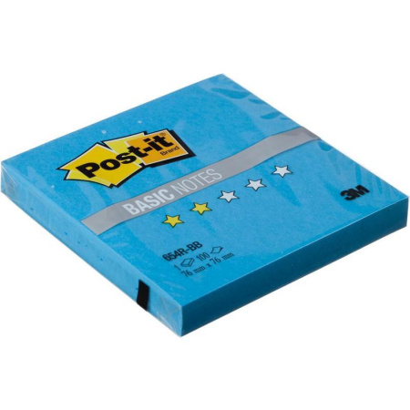 Стикеры клейкие Post-it Basic голубые 76х76 мм 100 л