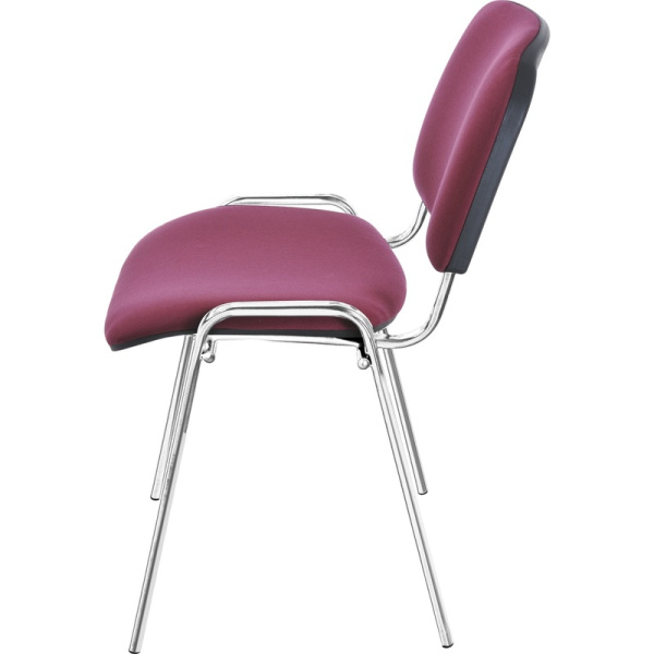 Стул офисный Easy Chair Rio Изо бордовый (ткань, металл хромированный)