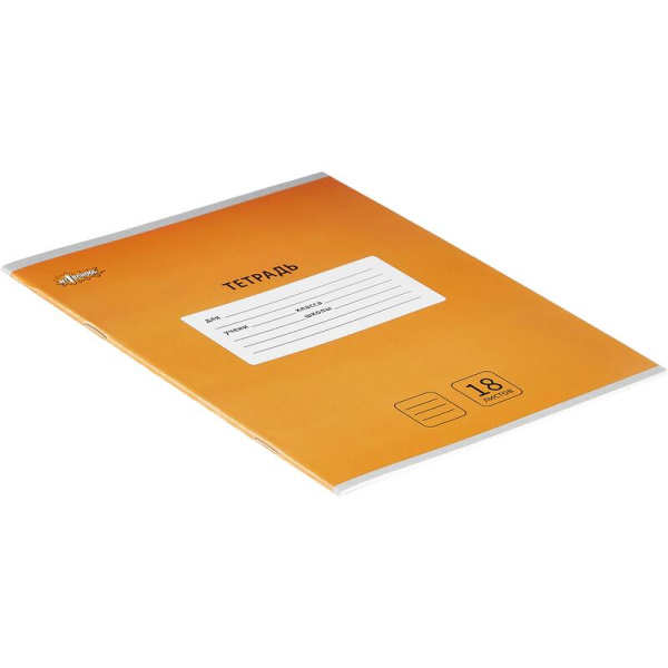 Тетрадь школьная оранжевая №1 School Интенсив А5 18 листов в линейку (10  штук в упаковке)