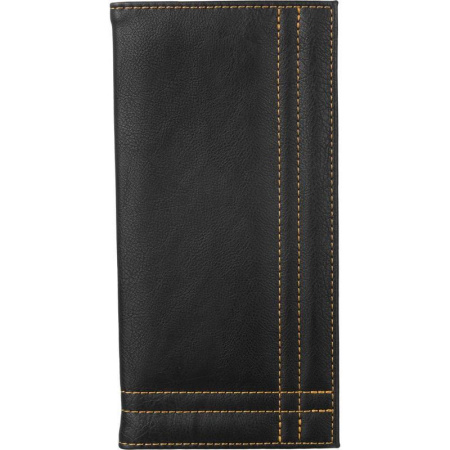 Папка для счета 110х230 мм искусственная кожа черная (с отстрочкой)