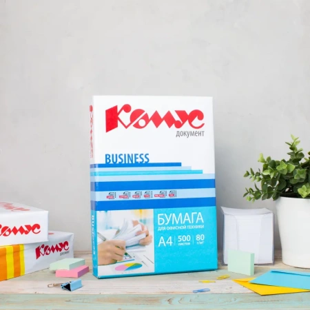 Бумага офисная Комус Документ Business А4 80 г/кв.м марка B 153 CIE (500  листов)