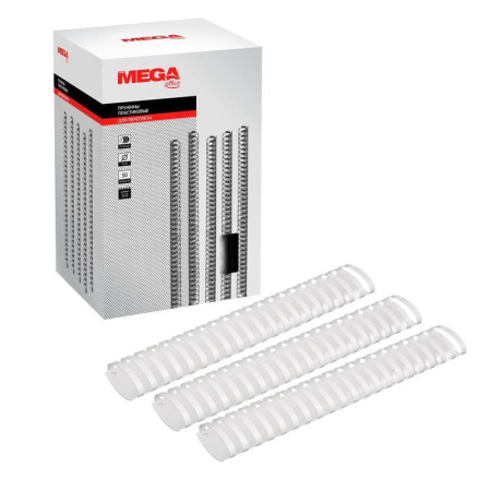 Пружины для переплета пластиковые Promega office 51мм белые 50шт/уп.  (для сшивания 500 листов)