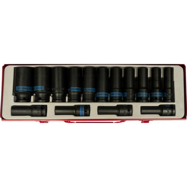 Набор головок ударных King Tony 4415MP03 10-32 мм 1/2' 15 предметов  (4415MP03)