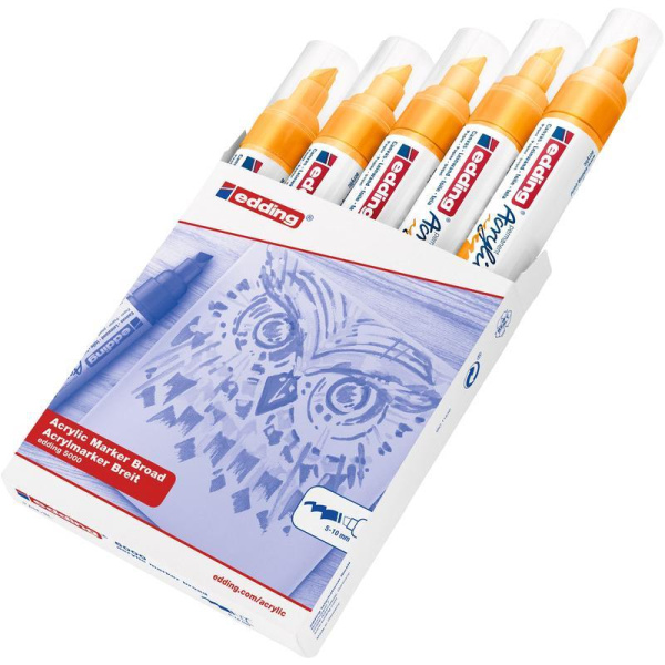 Маркер акриловый Edding 5000 Солнечный желтый (толщина линии 5-10 мм)