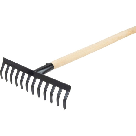 Грабли прямые с черенком 12 зубьев 31 см