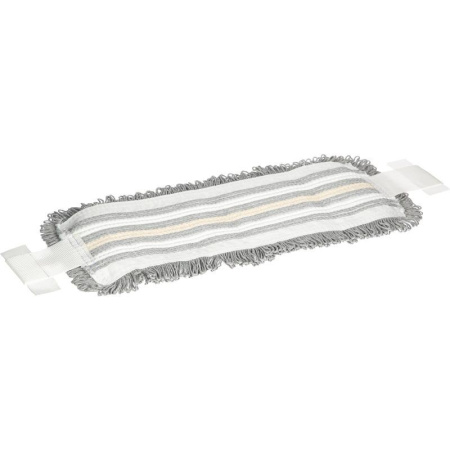 Насадка МОП для швабры-флаундера (плоской) Кадыйская мануфактура Трио  микрофибра/хлопок 40x14.3 см белая/серая