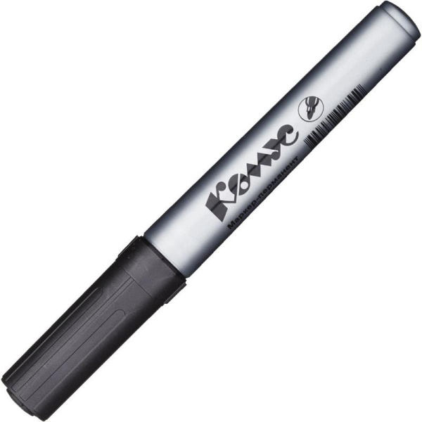 Маркер перманентный Комус PY2304 черный (толщина линии 1-4 мм) круглый наконечник