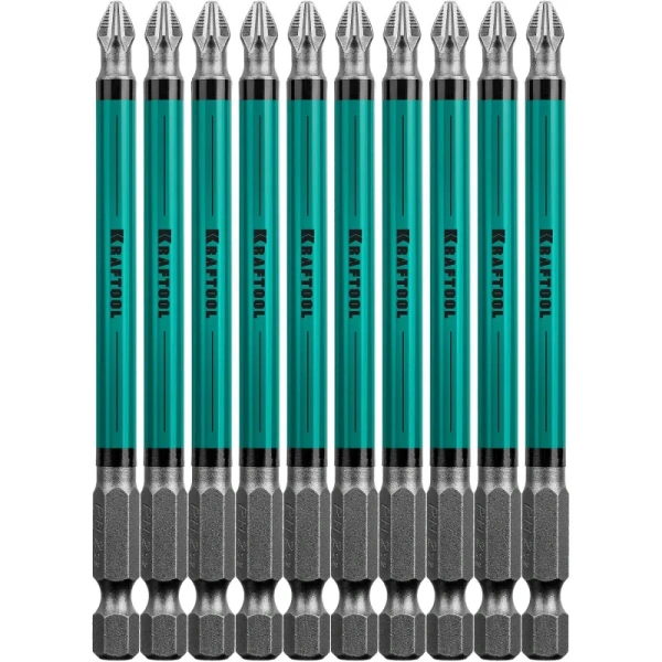 Бита магнитная Kraftool Optimum Line PH2 x 100 мм (10 штук в упаковке,  26122-2-100-10)