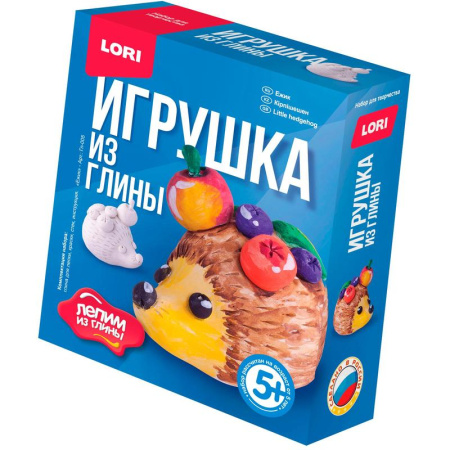 Набор для творчества Lori игрушка из глины Ежик