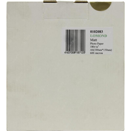 Фотобумага для цветной  струйной печати Lomond односторонняя (матовая, 10x15 см, 180 г/кв.м, 600 листов, артикул производителя 0102083)