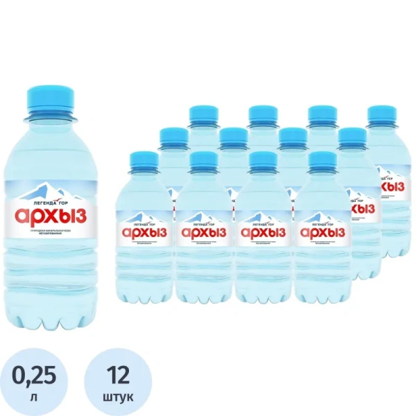 Вода минеральная Легенда гор Архыз столовая негазированная 0.25 л