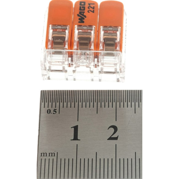 Клемма Wago 221-613 3-проводная с рычагом