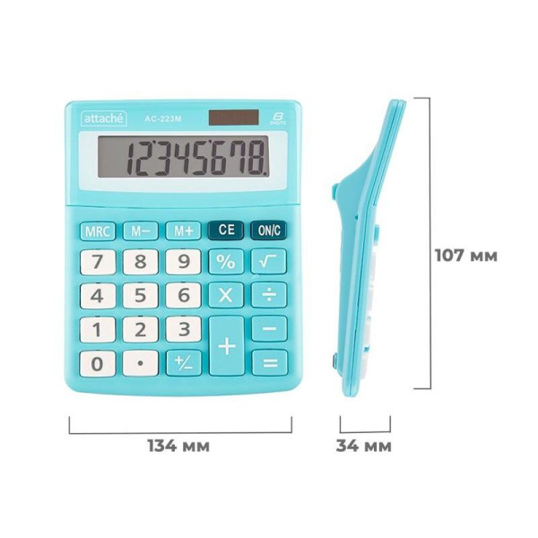 Калькулятор настольный Attache AС-223M 8-разрядный мятный/белый  134x107x34 мм