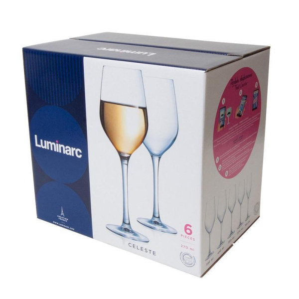 Набор фужеров для вина Селест стекло 270 мл 6 штук в упаковке (артикул производителя L5830)