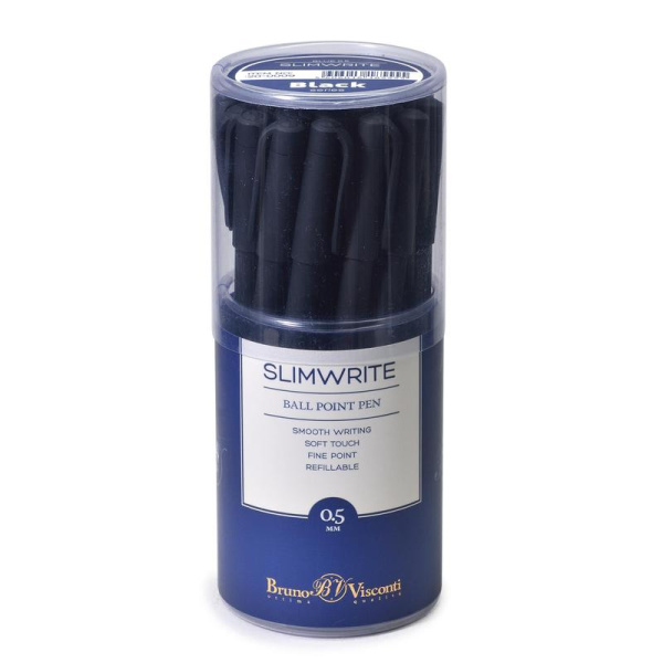 Ручка гелевая неавтоматическая Bruno Visconti SlimWrite Black синяя (толщина линии 0.4 мм)