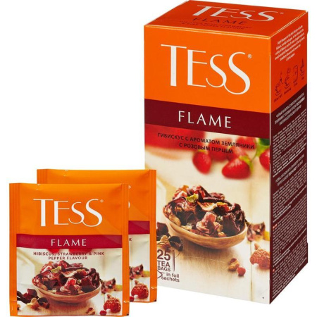 Чай Tess Flame травяной фруктовый 25 пакетиков