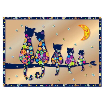 Набор для изготовления картины Клевер Творчество-антистресс Семья котов