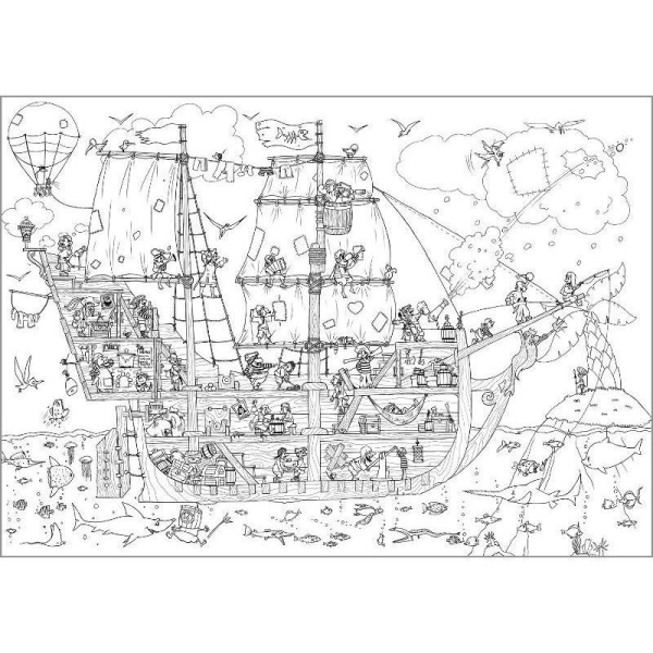 Раскраска Hatber Пиратский корабль А2