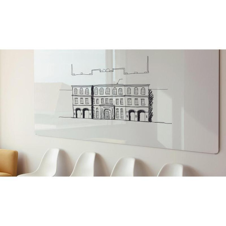 Доска стеклянная 100x200 см магнитно-маркерная белая Attache Premium