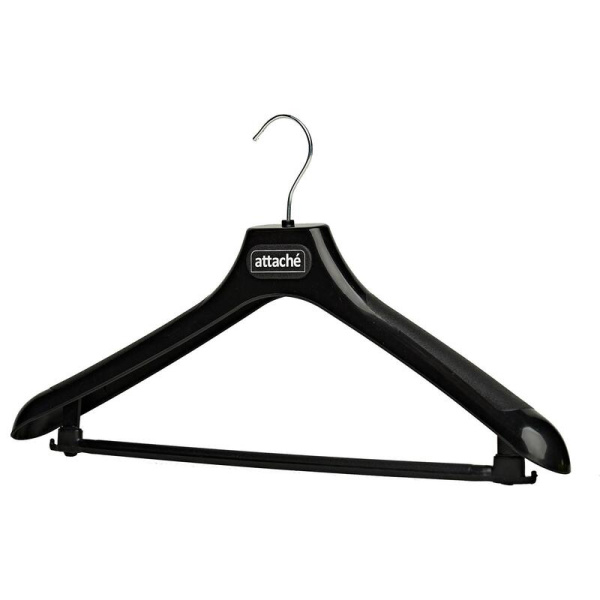 Вешалка-плечики для легкой одежды Attache С041 с перекладиной черная  (размер 52-54)