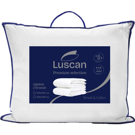 Одеяло евро Luscan 200х220 см стеганое с кантом белое