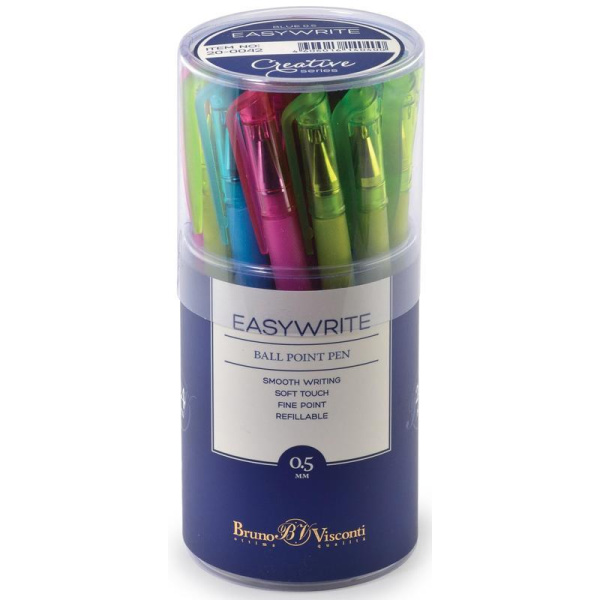 Ручка шариковая неавтоматическая Bruno Visconti EasyWrite Creative синяя (корпус в ассортименте, толщина линии 0.5 мм)