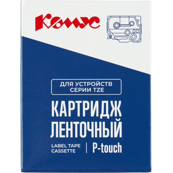 Картридж Комус TZE-451 для принтера этикеток Brother (24 мм х 8 м, цвет  ленты красный, шрифт черный)