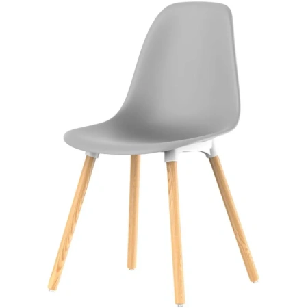 Стул обеденный Brava серый (пластик, массив дерева)