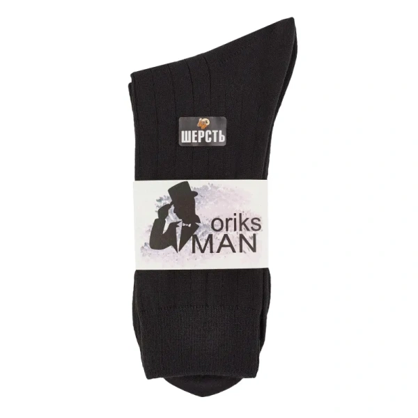 Носки мужские шерстяные черные с полосой размер 27