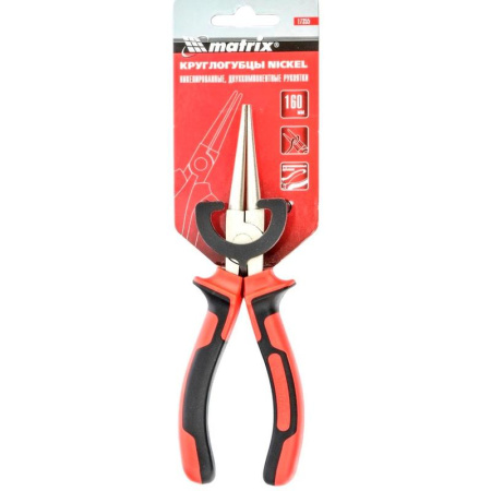 Круглогубцы 160 мм двухкомпонентные рукоятки NICKEL Matrix (17355)