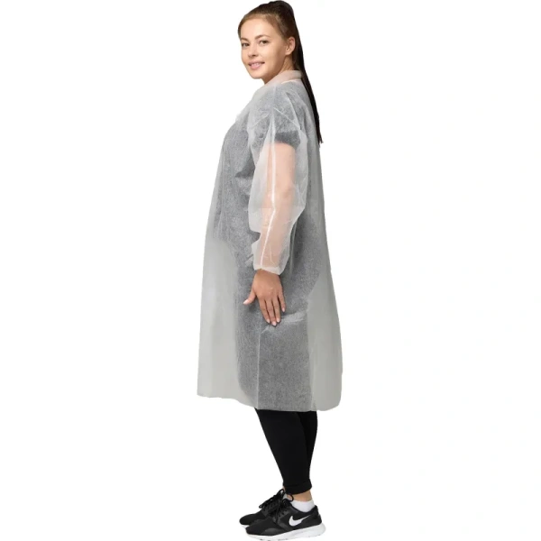 Халат на липучках, (20 гр), р.XL ,белый, (5 шт/упак)