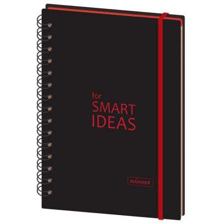 Бизнес-тетрадь Mariner ArtPlastic А5 120 листов черная в клетку 3 разделителя на спирали (148х205 мм)