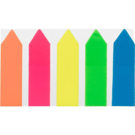 Клейкие закладки Attache пластиковые 5 цветов по 20 листов 12х44 мм